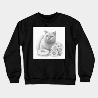 British Shorthair And Donuts Crewneck Sweatshirt